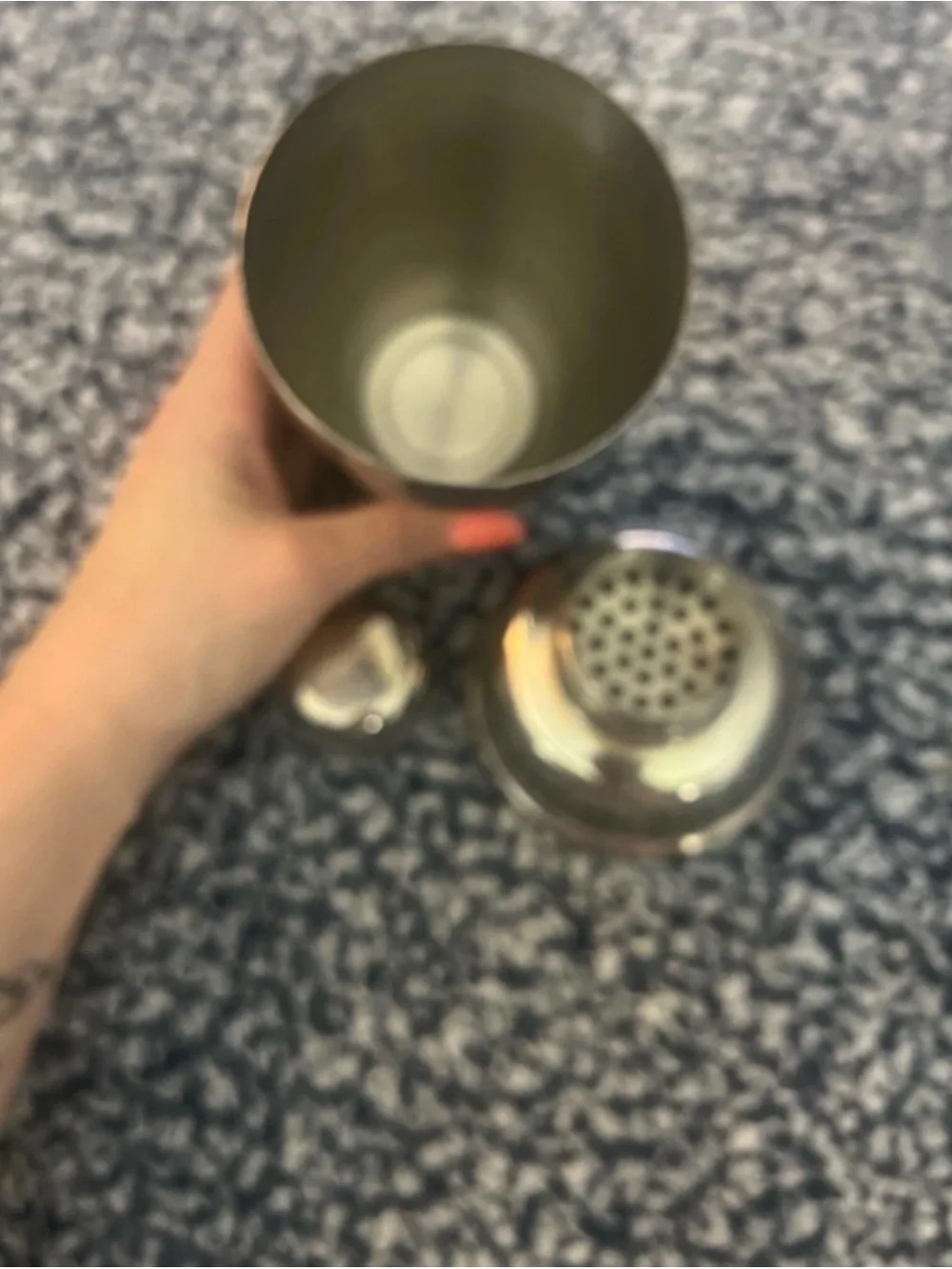 Vintage-Inspired stainless steel /silver plated Cocktail Shaker & 2 glasses